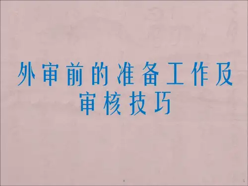 外审前的准备工作及审核技巧