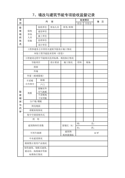 节能专项验收监督记录范本