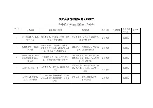 查摆整改工作台账