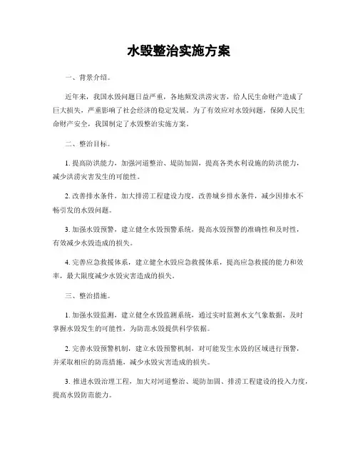 水毁整治实施方案