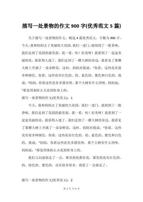 描写一处景物的作文900字(可用范文5篇)