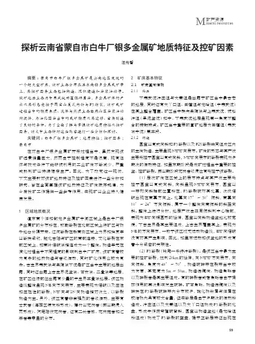 探析云南省蒙自市白牛厂银多金属矿地质特征及控矿因素