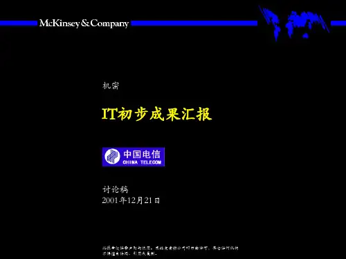 麦肯锡-中国电信IT初步成果汇报