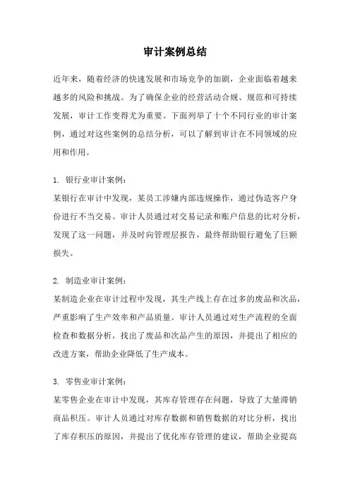 审计案例总结