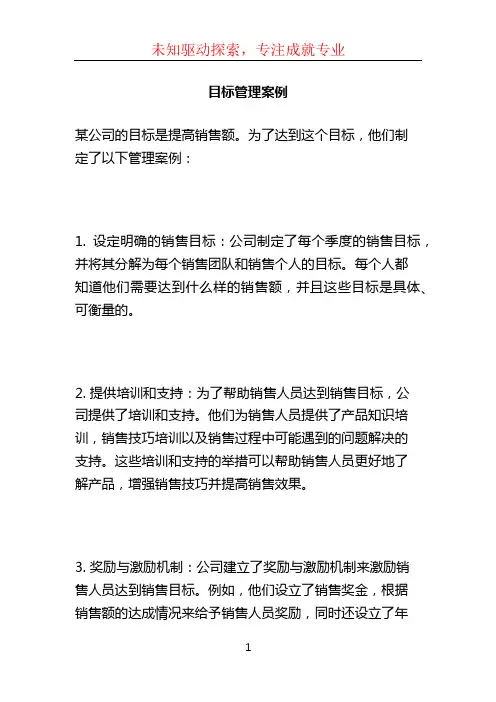 目标管理案例