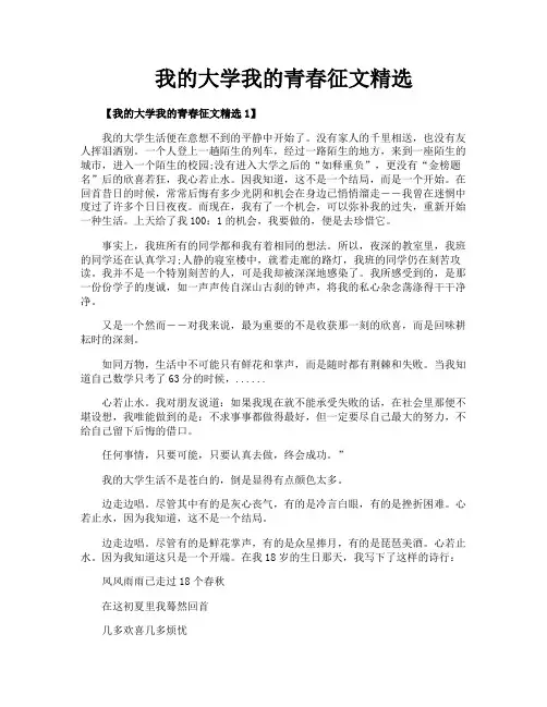 我的大学我的青春征文精选