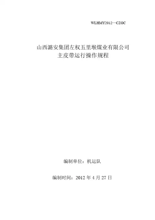 主皮带运行操作规程概要