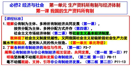 第一课 我国的生产资料所有制课件高考政治一轮复习统编版必修二经济与社会