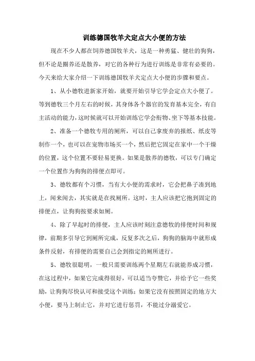 训练德国牧羊犬定点大小便的方法