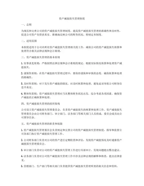 资产减值损失管理制度