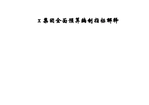 电信企业全面预算编制手册全面预算编制指标解释