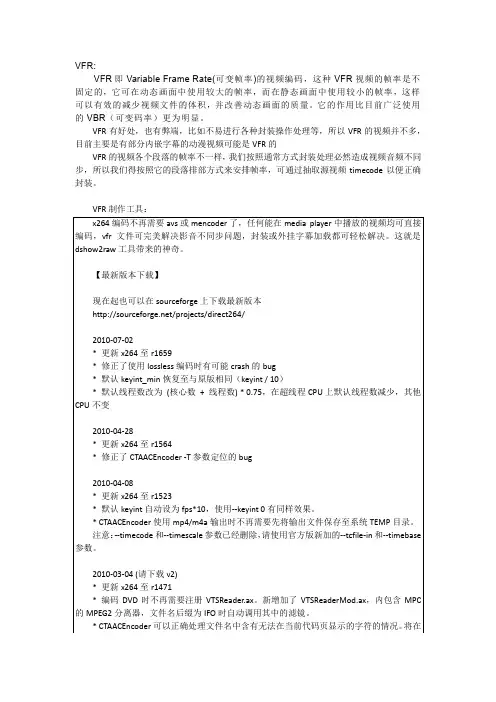 X264和VFR