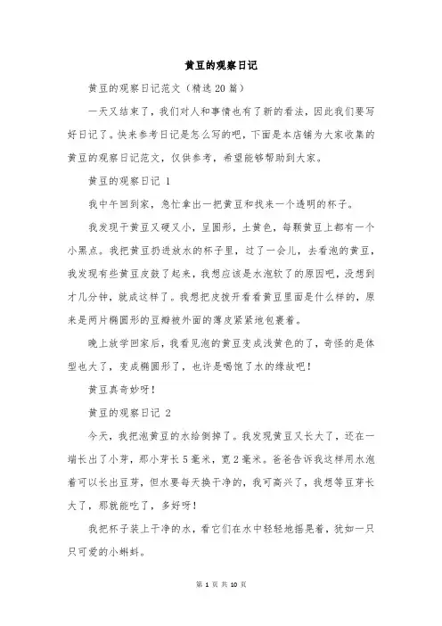 黄豆的观察日记