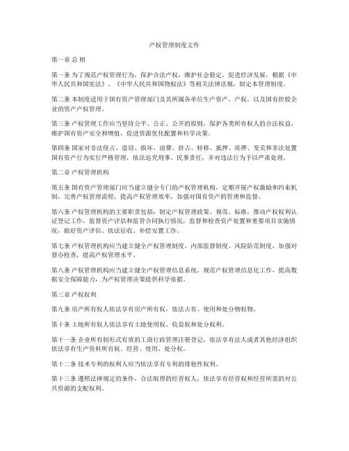 产权管理制度文件