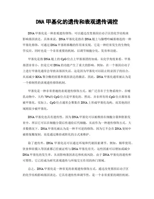 DNA甲基化的遗传和表观遗传调控