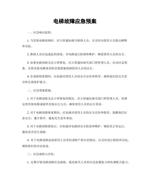 电梯故障应急预案