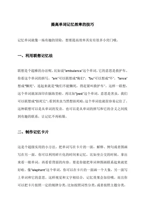 提高单词记忆效率的技巧