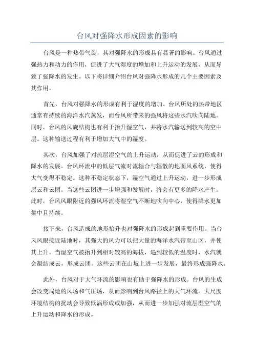 台风对强降水形成因素的影响