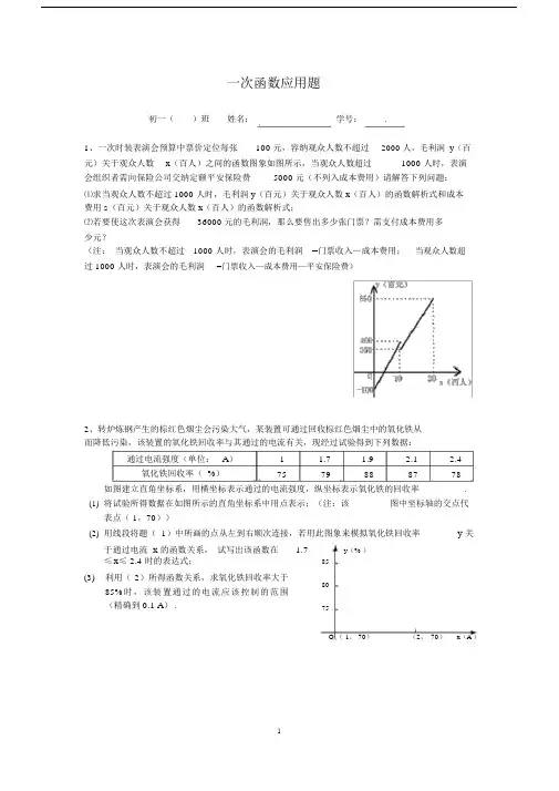 (完整版)一次函数应用题(含答案).doc