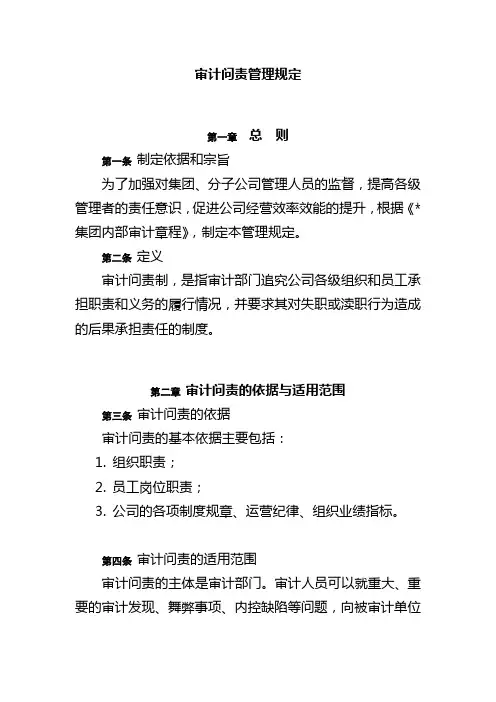 某集团公司审计问责管理规定