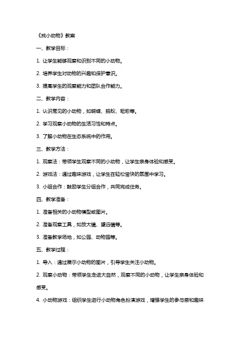 《找小动物》教案