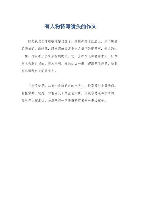 有人物特写镜头的作文
