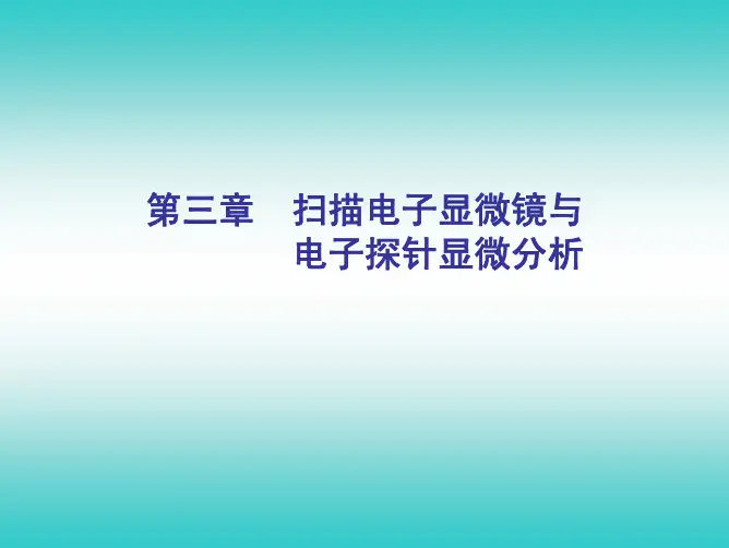 第三章扫描电子显微镜与电子探针显微分析