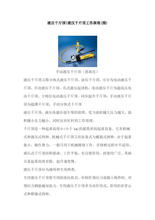 液压千斤顶工作原理图