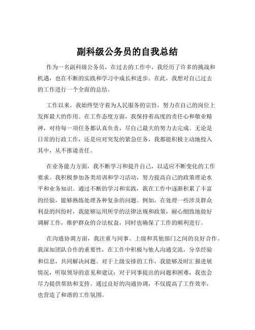 副科级公务员的自我总结