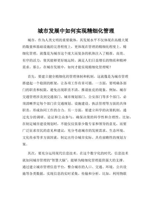 城市发展中如何实现精细化管理