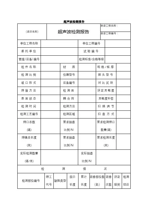 超声波检测报告