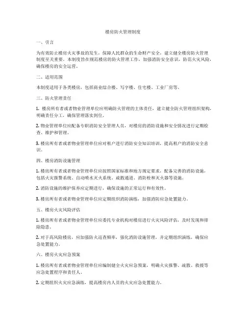 楼房防火管理制度