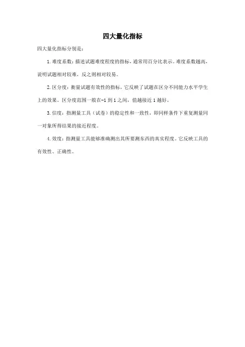 四大量化指标