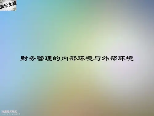 财务管理的内部环境与外部环境