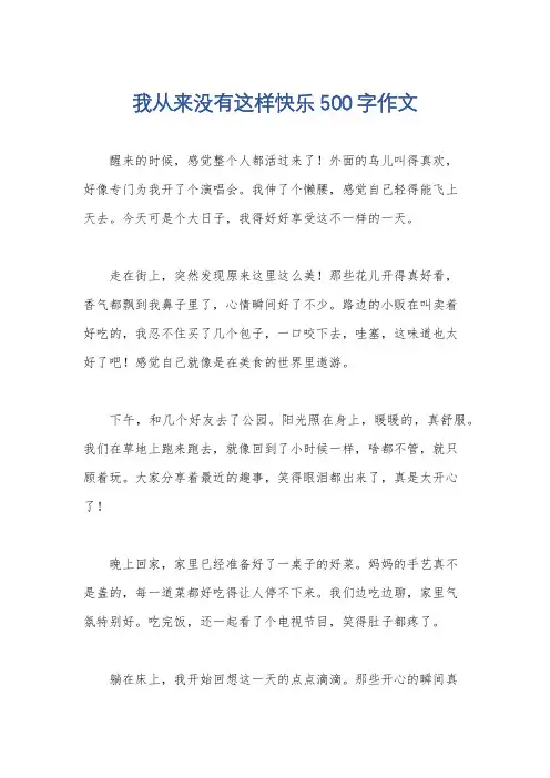 我从来没有这样快乐500字作文