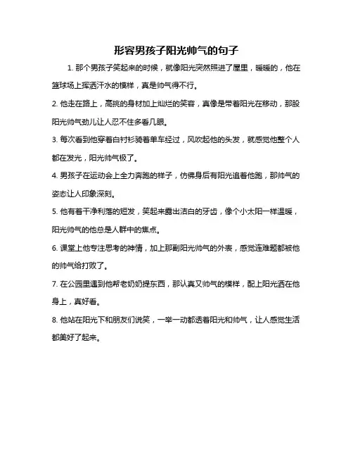 形容男孩子阳光帅气的句子
