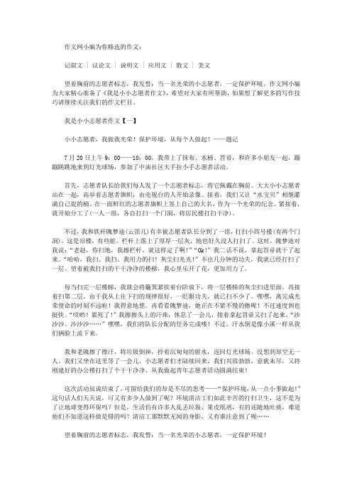 我是小小志愿者作文