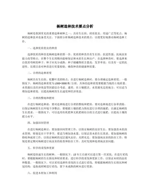 杨树造林技术要点分析