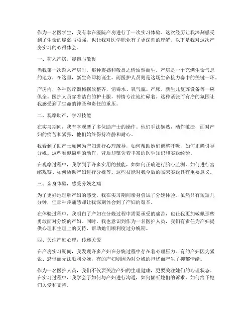 实践心得体会医院产房