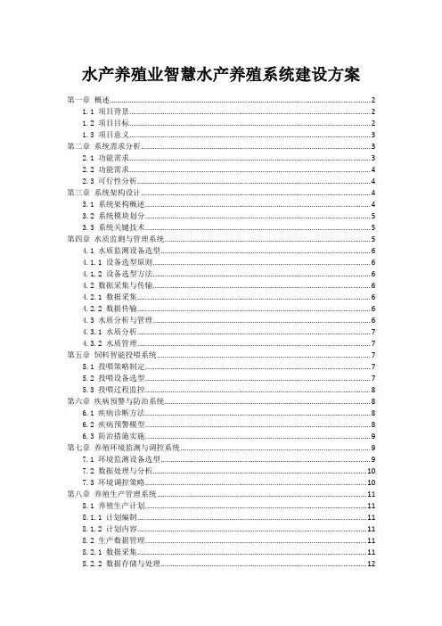 水产养殖业智慧水产养殖系统建设方案