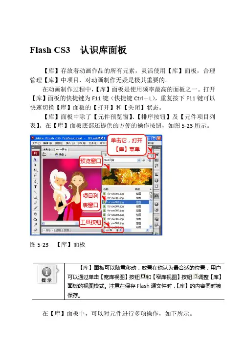 Flash CS3  认识库面板