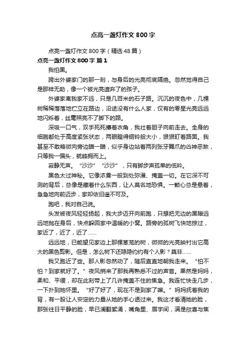 点亮一盏灯作文800字（精选48篇）