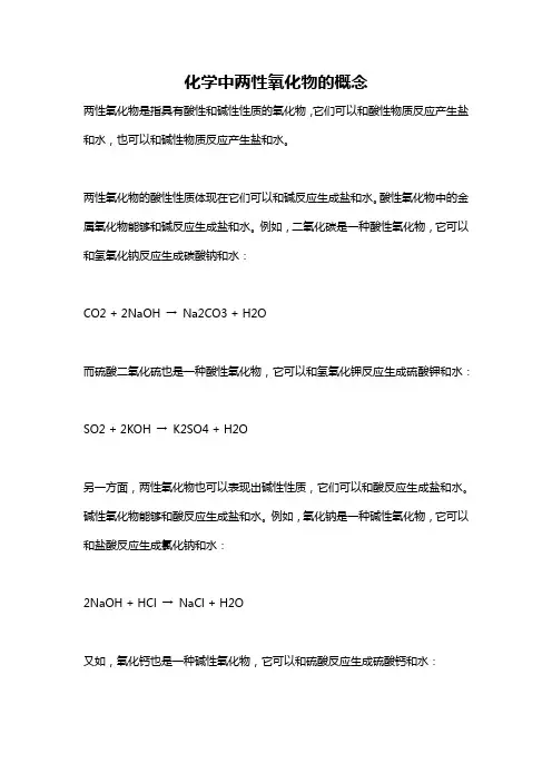 化学中两性氧化物的概念