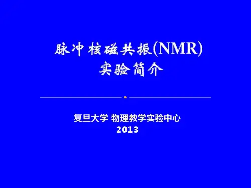 脉冲核磁共振NMR实验简介
