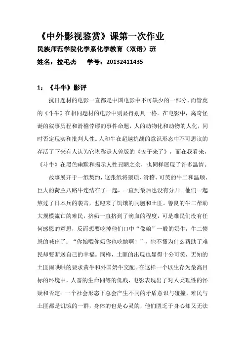 中外影视赏析作业