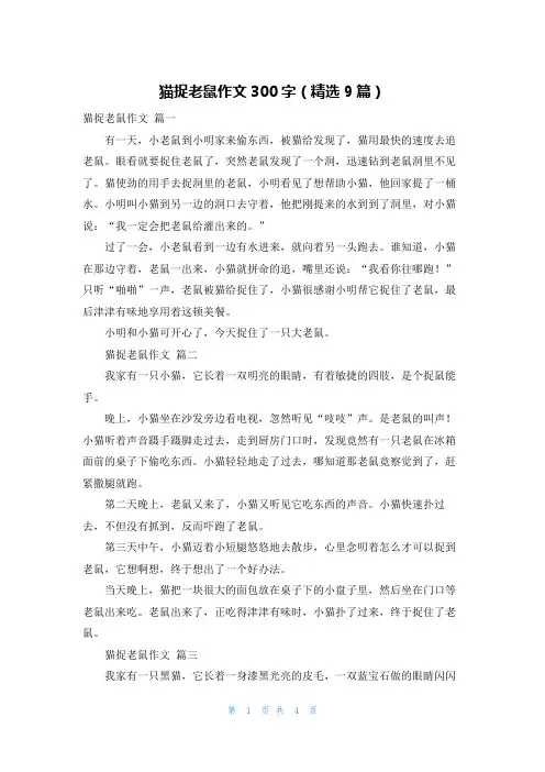 猫捉老鼠作文300字(精选9篇)