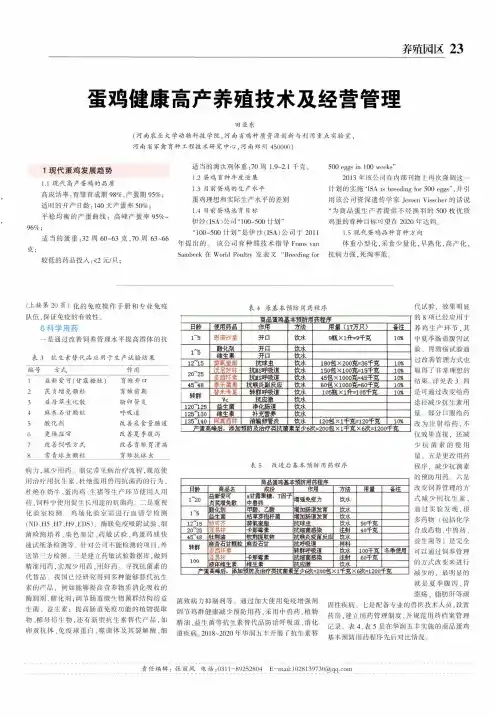蛋鸡健康高产养殖技术及经营管理