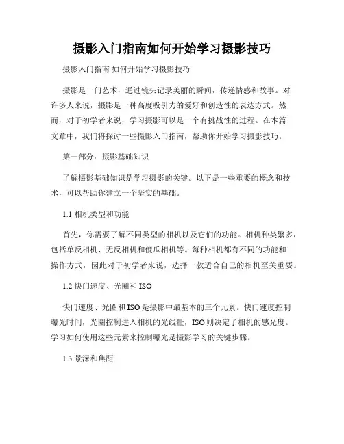 摄影入门指南如何开始学习摄影技巧