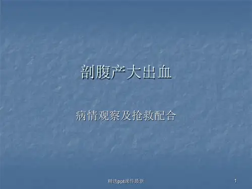 剖腹产大出血PPT课件