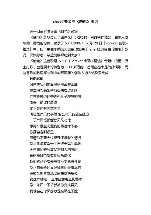 she经典金曲《触电》歌词
